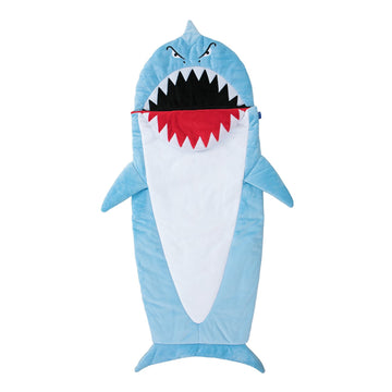 Saco de dormir/colchoneta para siesta Bixbee Shark de 60" - Azul/blanco