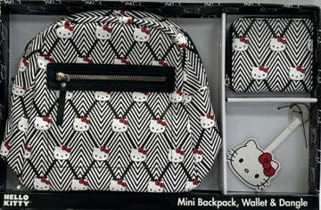 Disney Hello Kitty Mini Backpack, Wallet and Dangle Keychain Gift Set