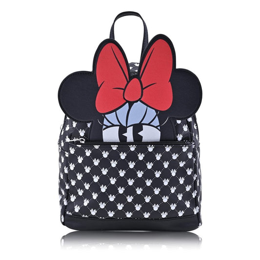 Mochila de vinilo de 10" para mujer de Minnie Mouse de Disney, color negro 