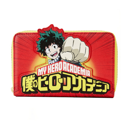 Cartera Loungefly My Hero Academia Iizuka Punch con cremallera en el contorno de poliuretano de 15" - Multicolor