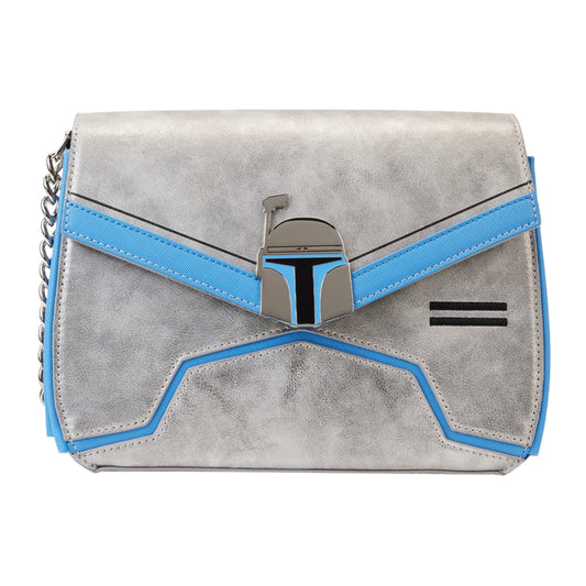 Loungefly Star Wars Jango Fett Crossbody Bag in Polyurethane - Silver/Blue