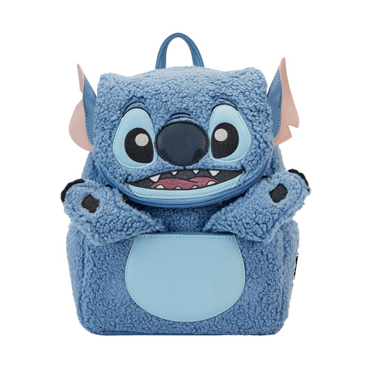 Loungefly Disney Stitch Plush Sherpa Cosplay Mini Backpack