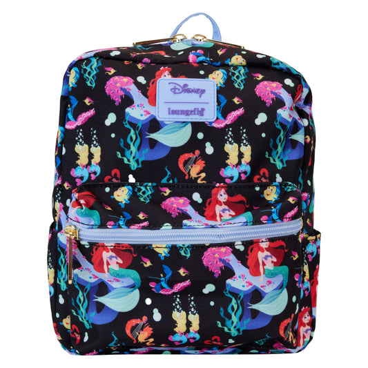 Mochila pequeña cuadrada con estampado integral Laungefly Disney La Sirenita Life is the Bubbles - Multicolor