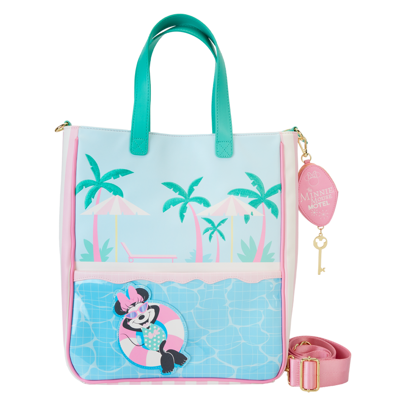 Loungefly Minnie Mouse Vacation Style Poolside Tote Bag with Coin Bag