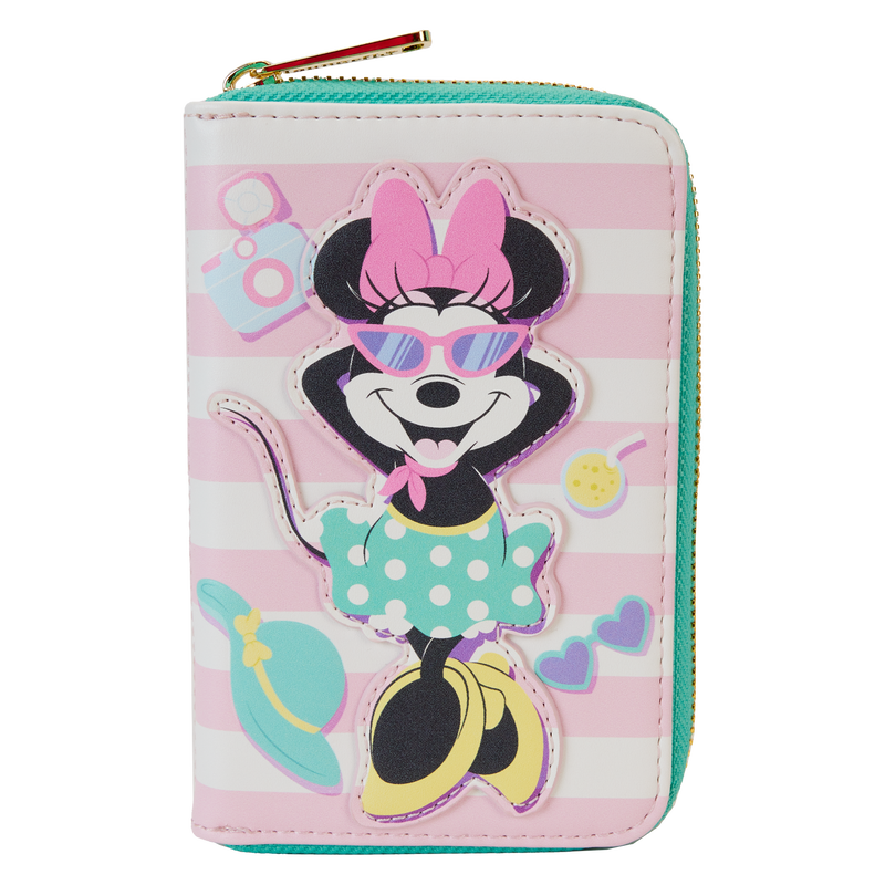 Cartera con cremallera alrededor para piscina estilo vacaciones de Minnie Mouse de Loungefly