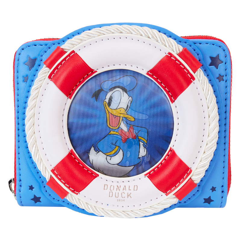 Cartera con cremallera lenticular del 90.º aniversario del pato Donald de Lungefly