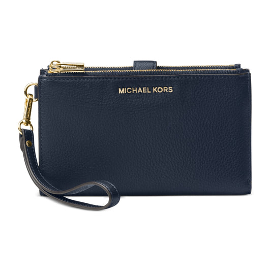 Bolso de mano para teléfono Michael Kors Adele Small Pebble de piel con doble cremallera