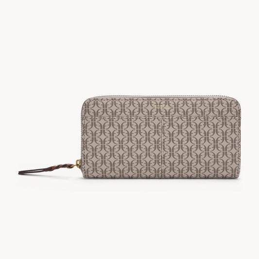 Fossil Tara Zip Clutch, Taupe/Tan