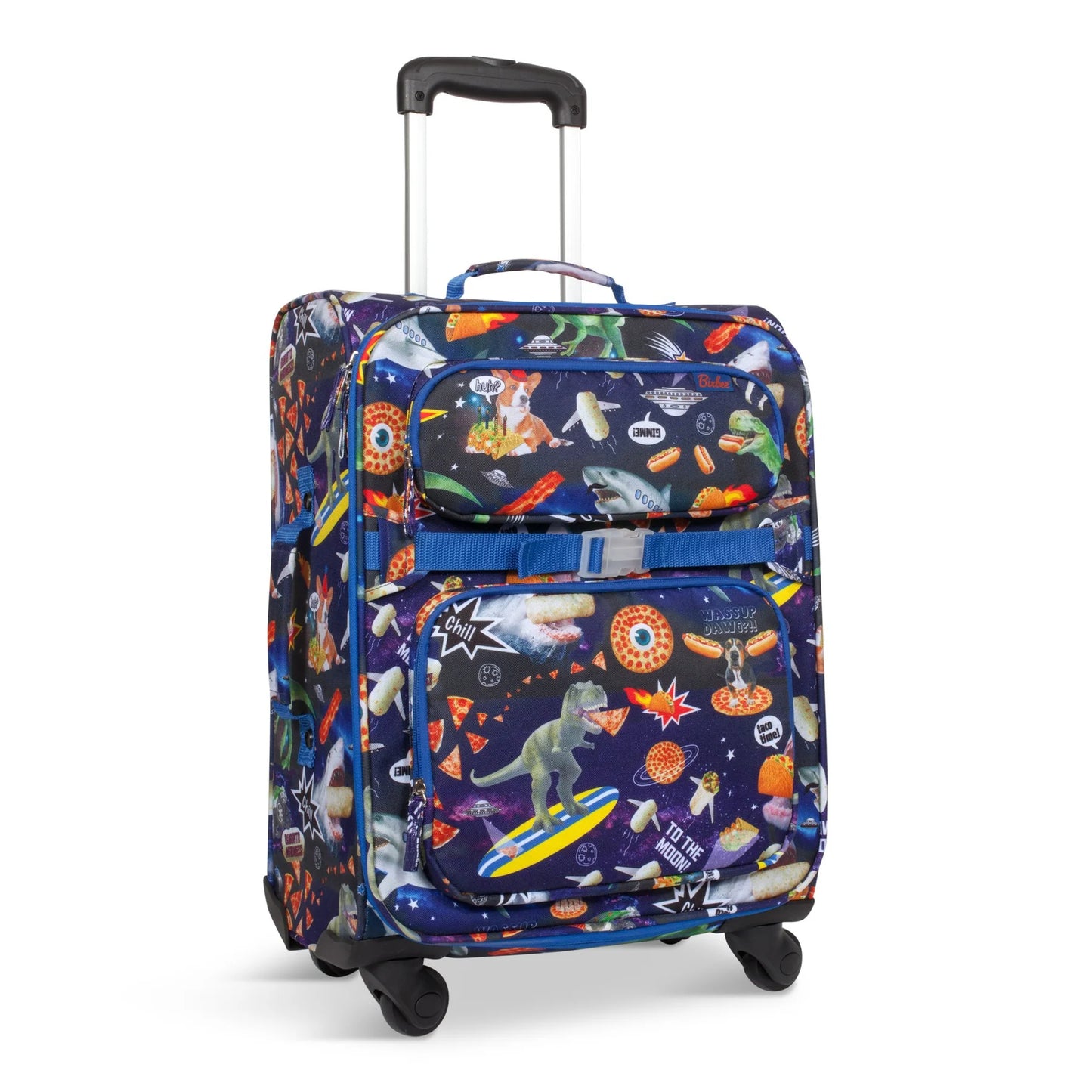 Bixbee Meme Space Odyssey Young Traveler Luggage - Blue 4-Wheels