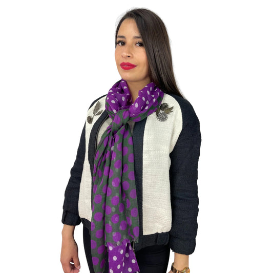 Issac Mizrahi Polka Dot Scarf - Purple