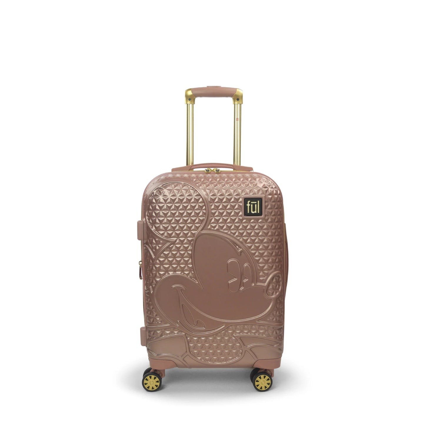 FUL Disney Textured Mickey Mouse 21" Hard Sided Rolling Luggage - Rose Gold