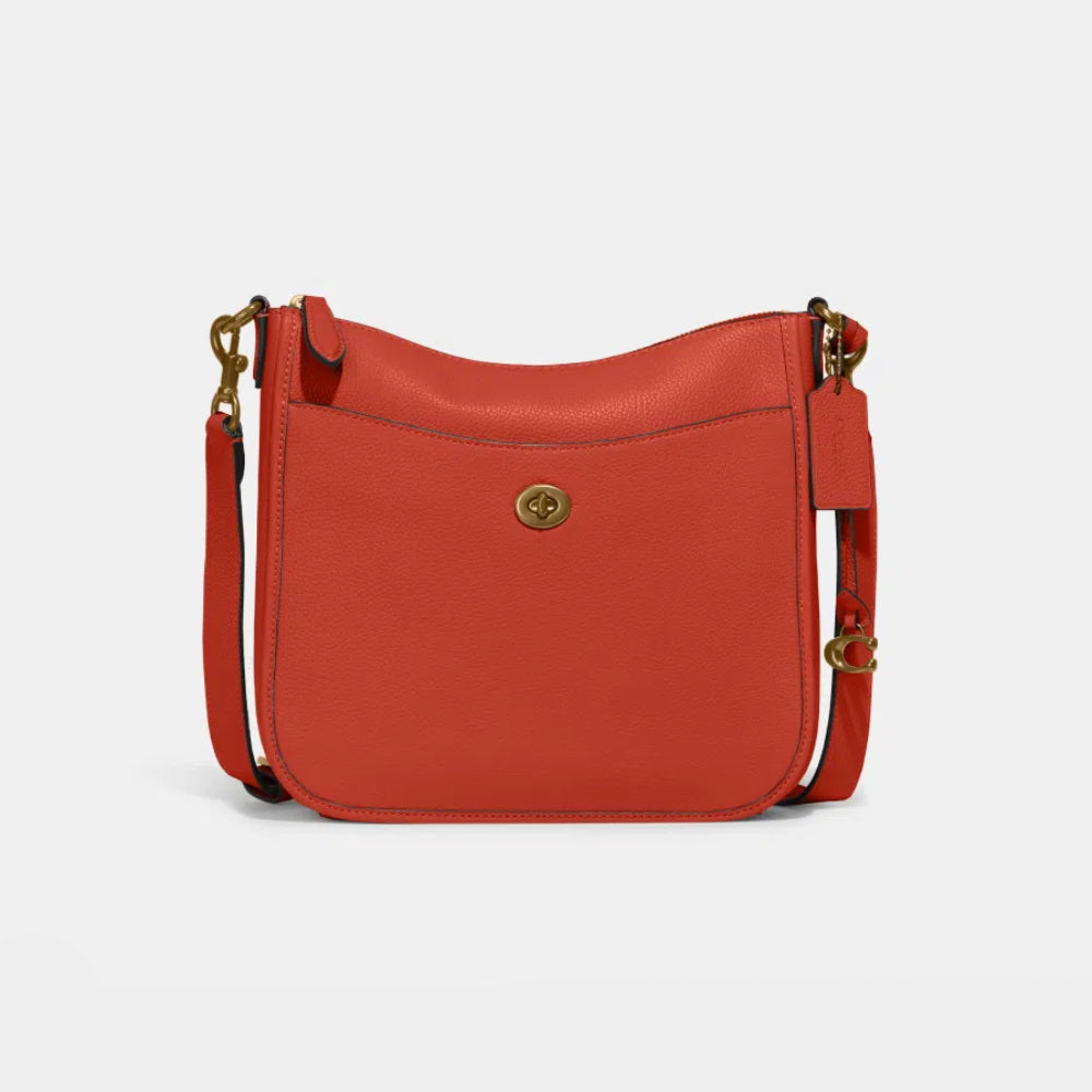 Bolso bandolera Coach Chaise, color naranja