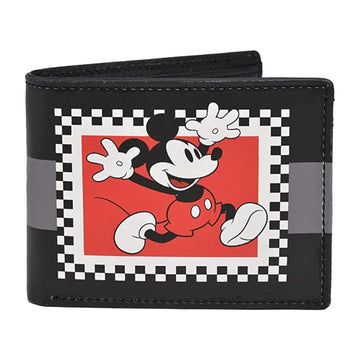 Cartera plegable vintage de Mickey Mouse de Disney en un estuche de hojalata decorativo