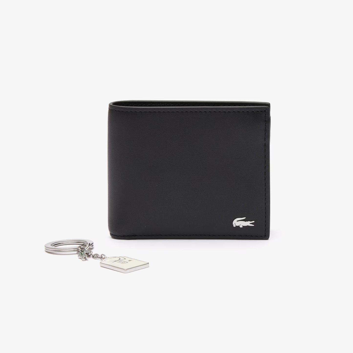 Lacoste Wallet and Polo Key Chain Gift Set - Black