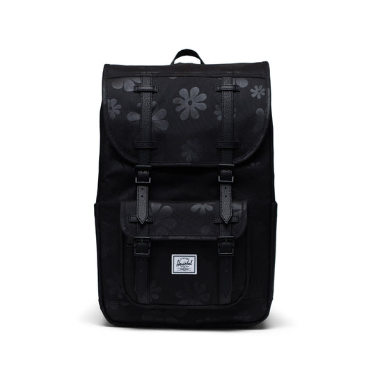 Mochila Herschel Little America de 21 l de volumen medio: diseño floral en color negro