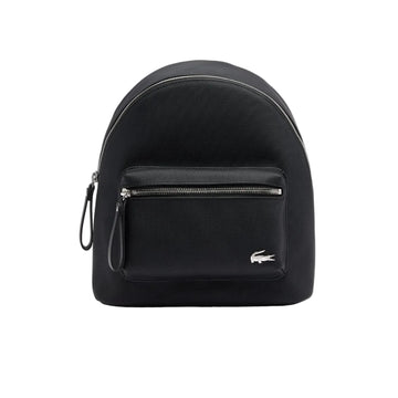 Lacoste PiquÃ©-Effect Canvas Backpack - Black