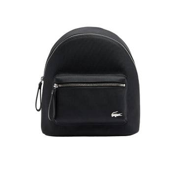 Lacoste PiquÃ©-Effect Canvas Backpack - Black