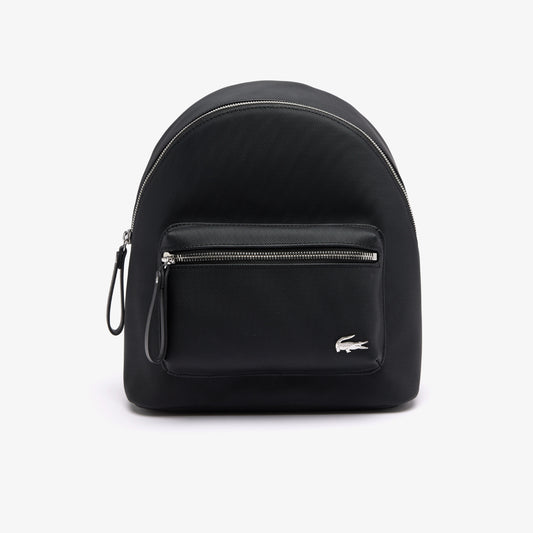 Lacoste PiquÃ©-Effect Canvas Backpack - Black