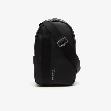 Lacoste Compact Split Calfskin Leather Bag - Noir (Black)