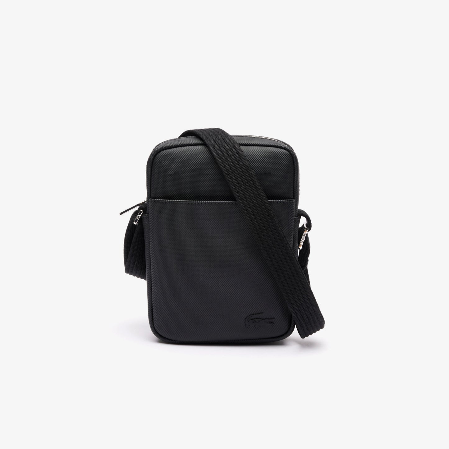 Lacoste Classic PiquÃ©-Effect Satchel - Black