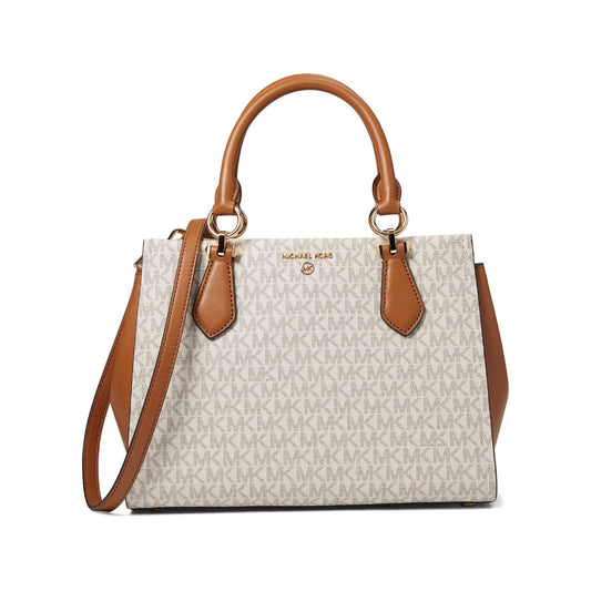 Michael Kors Marilyn Medium Satchel - Vanilla/Acorn