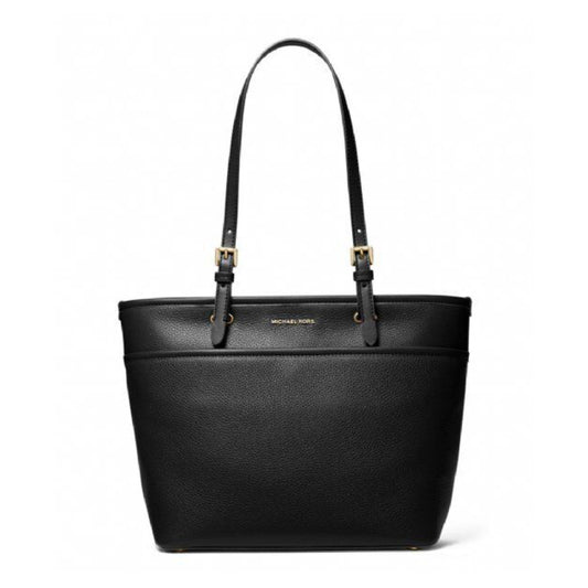 Michael Kors Logo Large Top Zip Pocket Tote Bag - Black