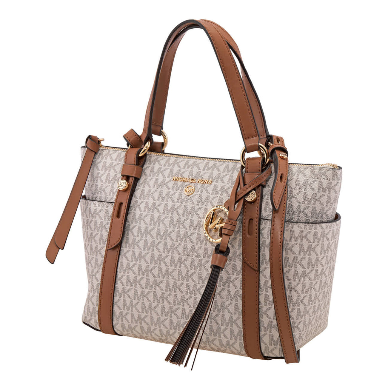 Bolso tote con cremallera superior y logotipo pequeño Sullivan de Michael Kors - Blanco