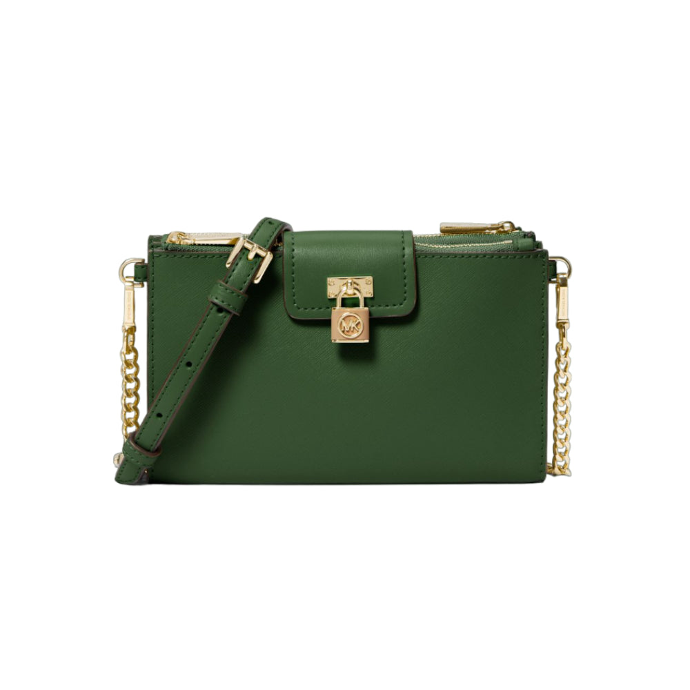 Bolso bandolera pequeño de piel saffiano Ruby de Michael Kors - Amazon Green