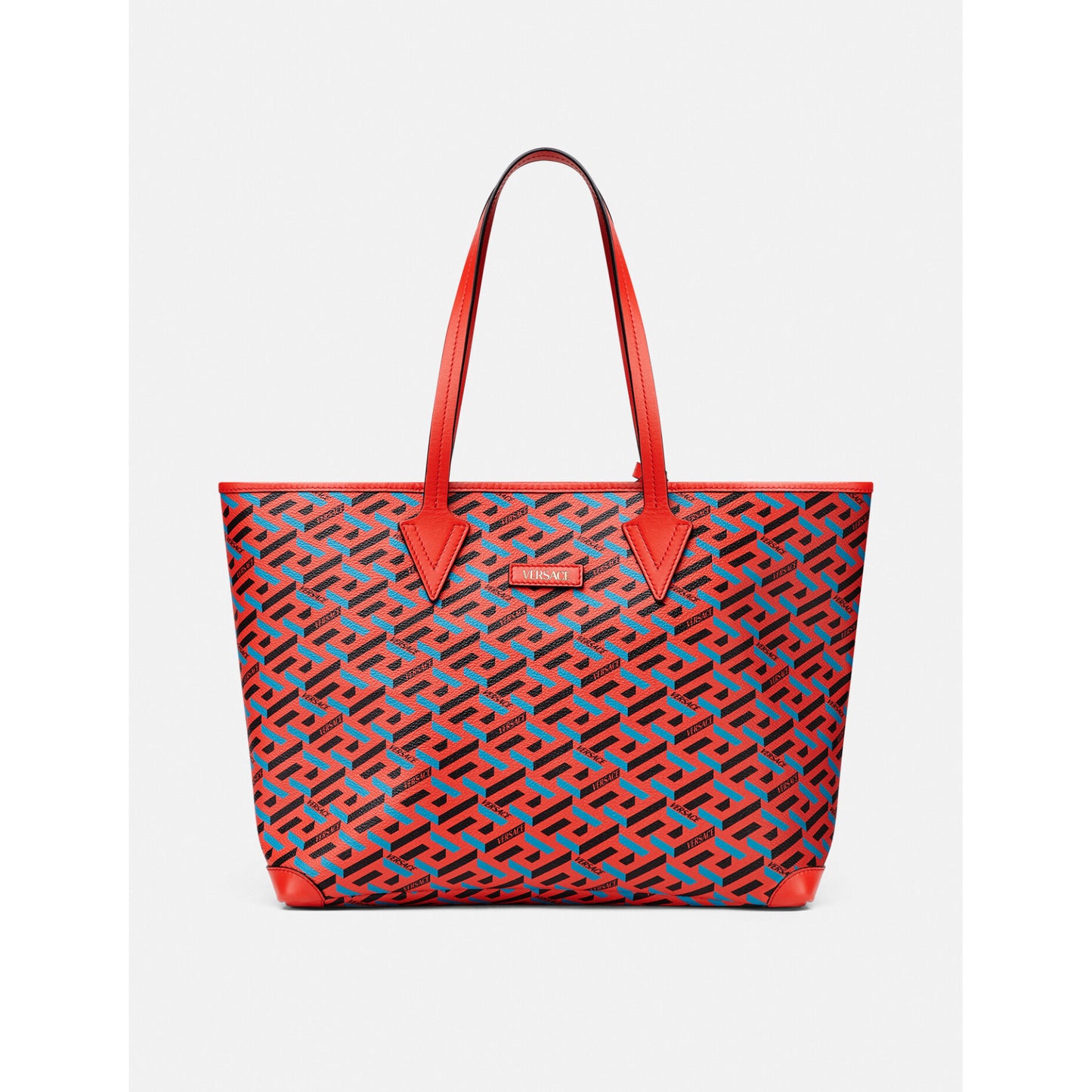 Versace Bolso tote con firma La Greca - Rojo