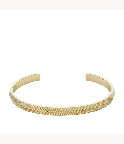 Fossil Harlow Linear Women's Stainless Steel Bangle Bracelet in Gold Tone