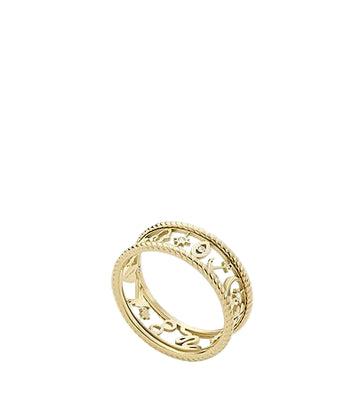 Anillo de acero inoxidable dorado para mujer Fossil Sutton Golden