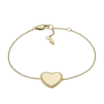 Pulsera Fossil Drew Station para mujer en baño de oro sobre acero inoxidable