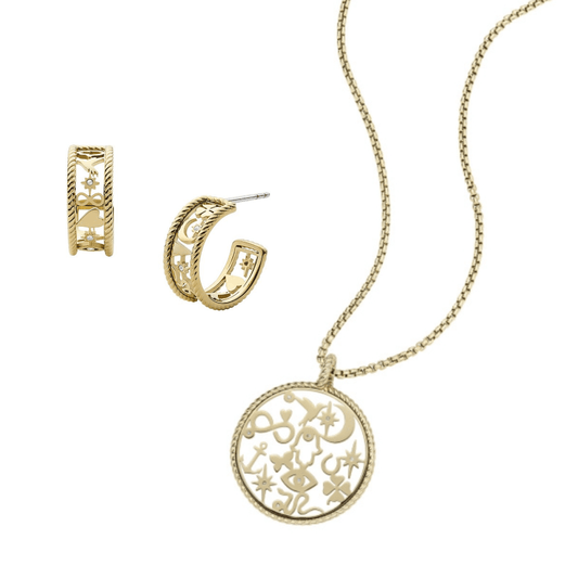 Fossil bundle: Necklace and Earrings