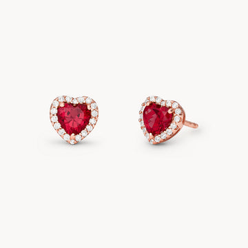 Pendientes de botón con forma de corazón de Michael Kors para mujer chapados en oro rosa de 14 quilates sobre plata de ley