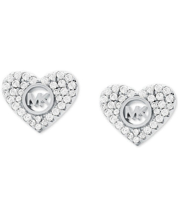 Pendientes con forma de corazón Pavé de Michael Kors para mujer en plata de ley 