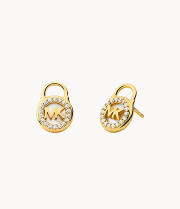Pendientes con cierre de nácar para mujer de Michael Kors con baño de oro de 14 quilates sobre plata de ley