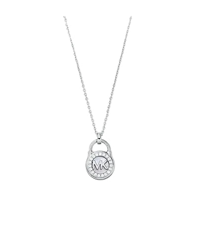 Collar con colgante de candado de madreperla para mujer de Michael Kors en plata de ley