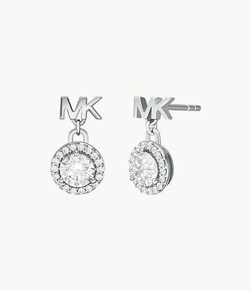 Michael Kors Women's Pavé Halo Drop Earrings in Sterling Silver