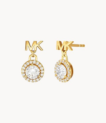 Michael Kors Women's Pavé Halo Drop Earrings in 14K Gold-Plated over Sterling Silver