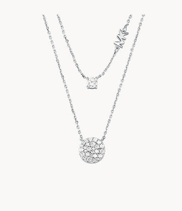 Collar con pavé de doble capa para mujer de Michael Kors en plata de ley