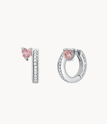 Michael Kors Women's Heart Huggie Earrings in Sterling Silver
