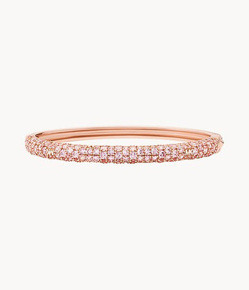Pulsera con logotipo Pavé de Michael Kors para mujer en baño de oro rosa de 14 quilates sobre plata de ley