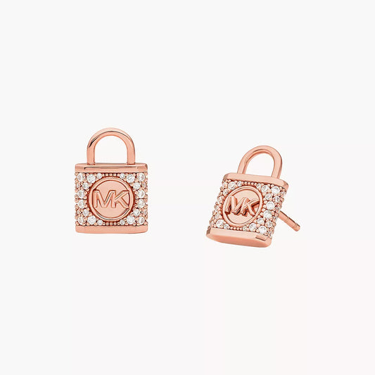 Michael Kors Women's Zirconia Stud Earrings in Rose Gold-Plating over Sterling Silver