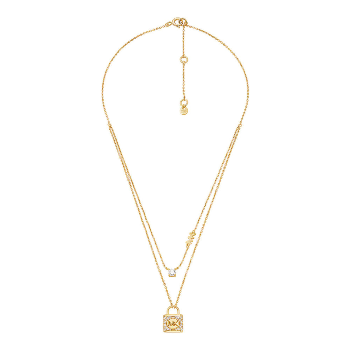 Michael Kors Women's Zirconia Necklace in Gold-Plating over Sterling Silver