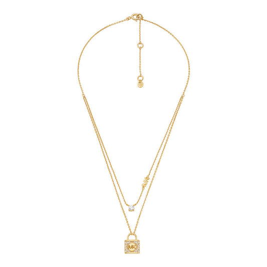 Michael Kors Women's Zirconia Necklace in Gold-Plating over Sterling Silver