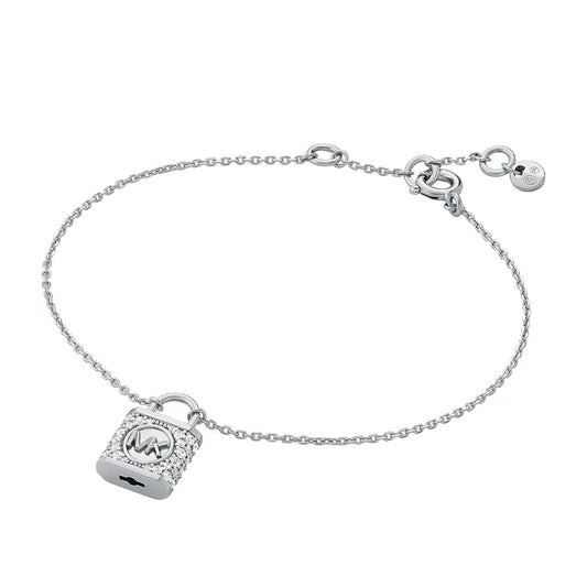 Pulsera Delicate Line con cierre de circonita cúbica pavé para mujer de Michael Kors en plata de ley