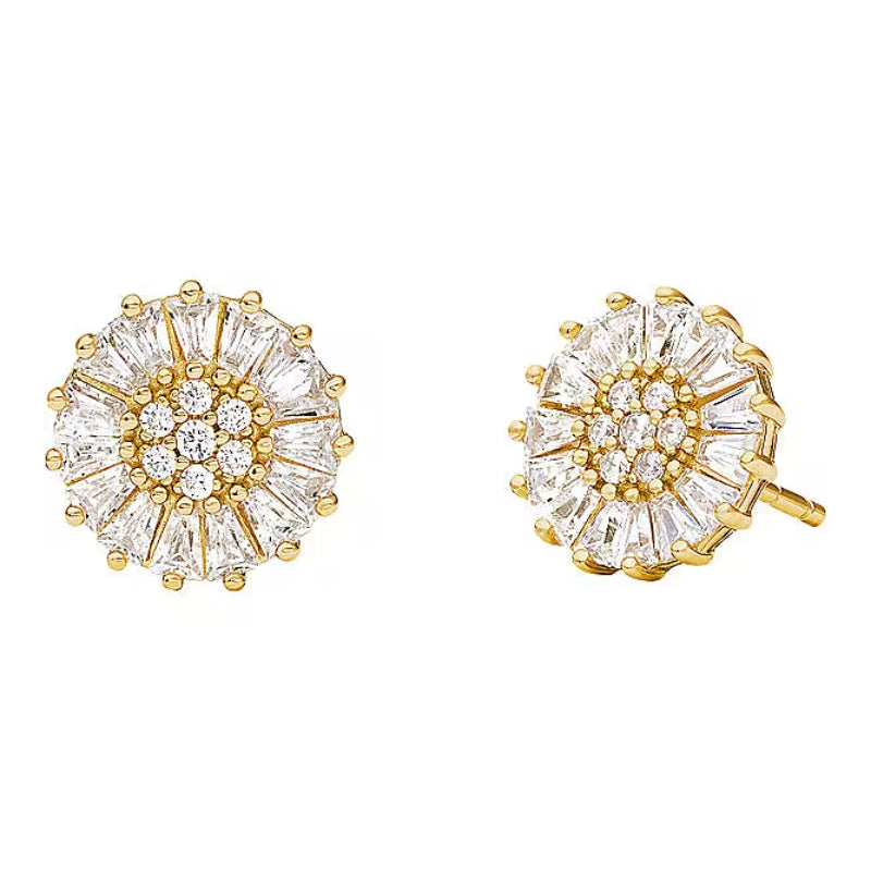 Michael Kors Women's Cubic Zirconia Stud Earrings in Gold-Plating over Sterling Silver