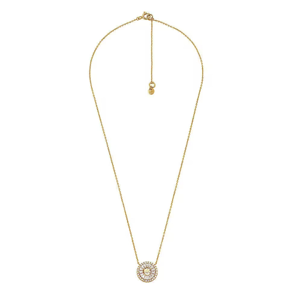 Michael Kors Women's Cubic Zirconia Necklace in Gold-Plating over Sterling Silver