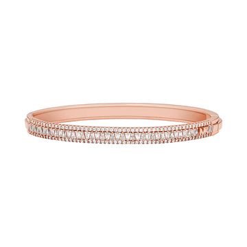 Michael Kors Women's Cubic Zirconia Baguette and Pavé Bangle Bracelet in 14K Rose Gold Plated over Sterling Silver