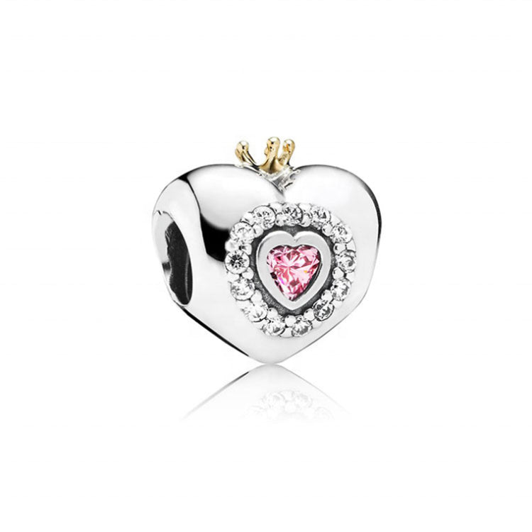 Charm de corazón de princesa de Ragazza Studio en plata de ley 925